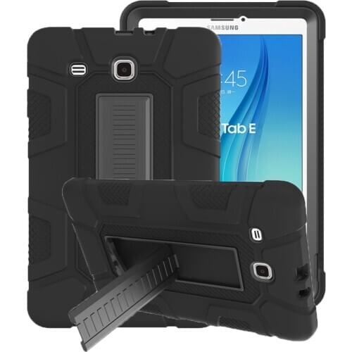 For Samsung Galaxy Tab E 9.6 SM-T560 T561 Rugged Hybrid Armor Case Shock-Absorption Silicone+PC Cover With Kickstand +FilmPen