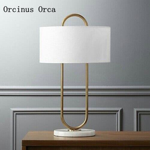 Postmodern Simple Golden Decorative Table Lamp Bedroom Bedside Lamp American Creative LED Art Marble Table Lamp free shipping