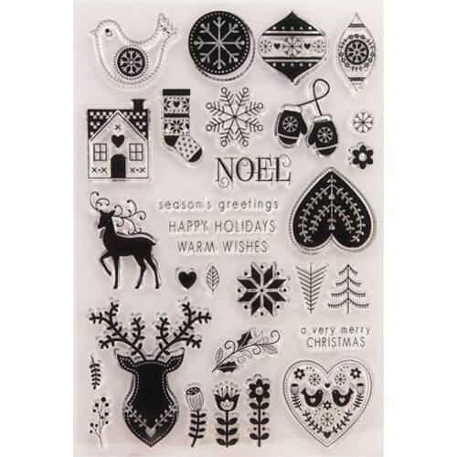 Christmas Snowflakes Transparent Clear Silicone Stamp Seal DIY Scrapbook Rubber Stamping Coloring Embossing Diary Decor Reusable