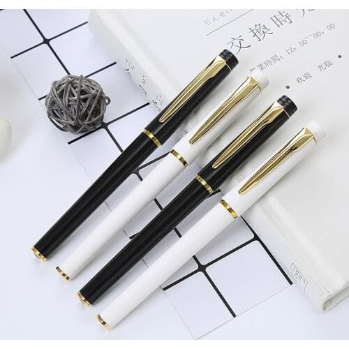 Fashion Simulated Metal Gel Pen Cute 0.5 mm black Ink Signature Pens Promotional Gift Stationery School writing Supplies