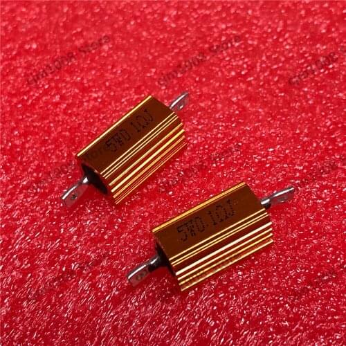 RX24-5W 0.1R 0.1RJ Power Metal Shell Case Gold Aluminium Case Wirewound Resistor 5W 0.1ohm 5% Automobile LED lamp resistors
