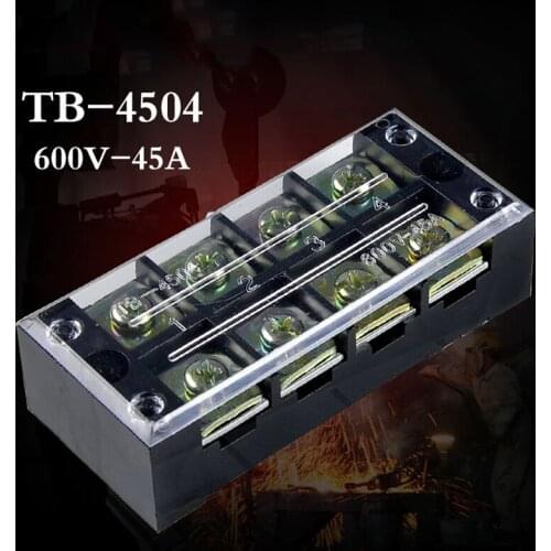 Wire connector Crimp terminal Dual Row Screw Terminal Block StripTB-4504 600V 45A 4 Positions