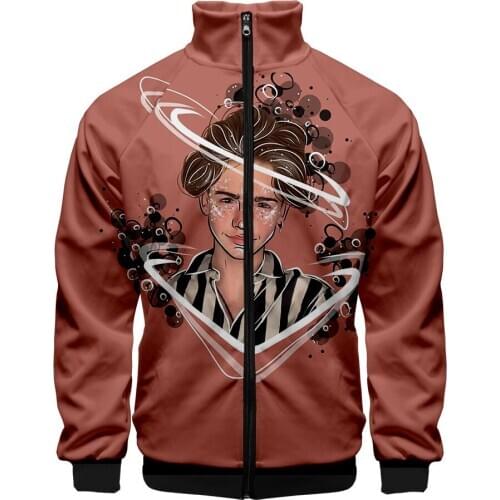 Payton Moormeier 3D Harajuku Stand Collar Sweatshirt Mens Womens Comfortable Sportswear 3D Autumn Casual Zip Sweatshirt Top