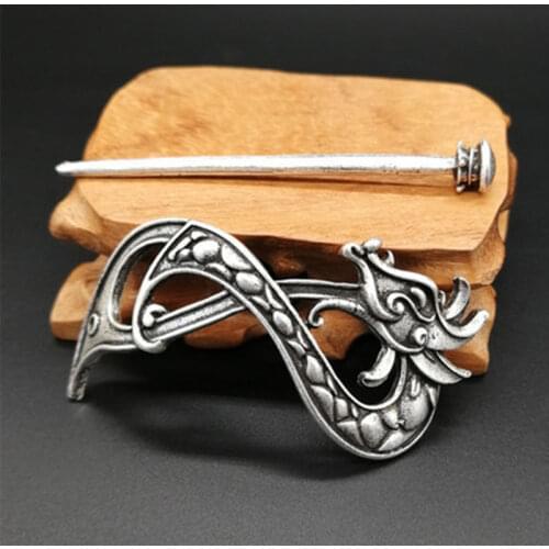 Vintage Celtic Knot Viking Rune Dragon Hairpin Metal Hair Rod Sliding Hairpin Ladies Hair Accessories Fixer Jewelry Gifts