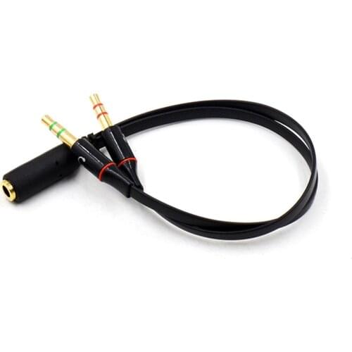 3.5mm Jack Stereo Audio Y-Splitter 2 Male To 1 Female Cable Adapter Microphone Plug For Phone Computer MP3 Player