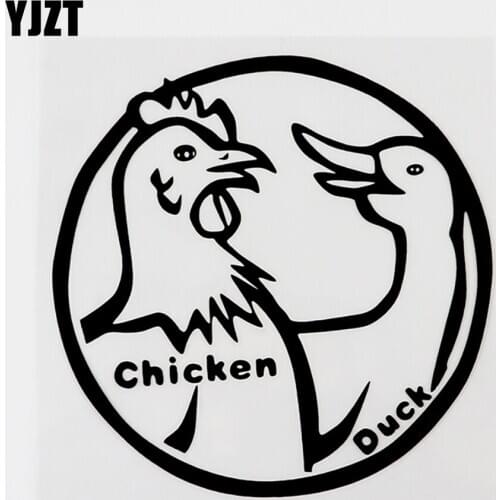 YJZT 12.7CMX12.7CM Fashion Graphic Animal Chicken And Duck Vinyl Car Sticker Decal 8C-0195