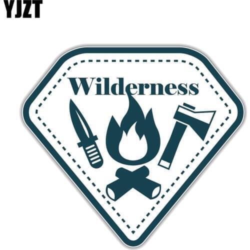 YJZT 15.2CM*14CM Wilderness Mountain Hiking Camping Climbing PVC Motorcycle Car Sticker 11-00773