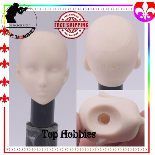 1:6 Scale White Repaint Mold Female Head Sculpture Bald Model for 12 Inch JIAOUDOLL Body Action Figure Accessories DIY Toys Gift
