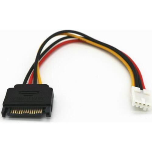 1pcs 4pin Female to 15pin SATA Power Adapter Patch Cord Extension Cable 15cm