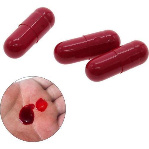 3Pcs Halloween Fake Blood Pill Vampire Capsules Horror Funny Halloween Joke Prank Toy Trick Halloween Props