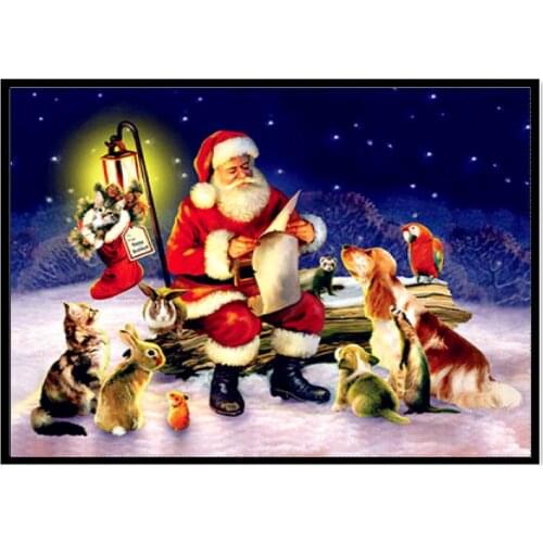 5D diamond painting full diamond Santa Claus round diamond mosaic pattern home decoration DIY handmade