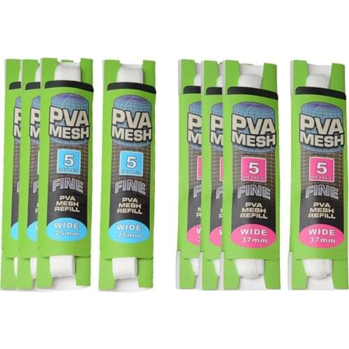 8Pcs PVA Carp Fishing Mesh Bait Net Universal Refill Stocking Bait Bags 5M