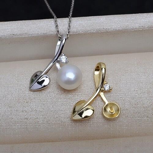 925 Sterling Silver Pendant Mounts Findings Settings Jewelry Fittings Women Accessories for Pearls Beads Stones