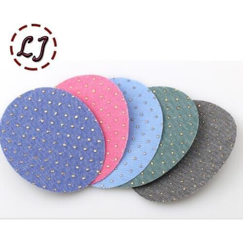Free shipping 8.5cm*7cm(3.3in*2.7in) Elbow patches 5 color Denim fabric rabbit Embroidered Iron On Patch Cloth paste for clothes
