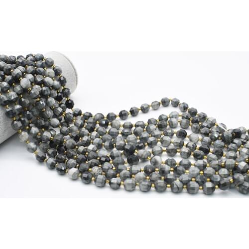 10mm AA Natural Faceted hawks eye irregular Stone Beads For DIY necklace bracelet jewelry making 15 "free delivery