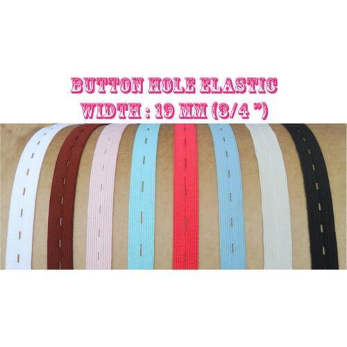 Express Free Shipping 3/4" Wide color Button hole Elastic Adjustable Cloth for dress sewing x 500Meters