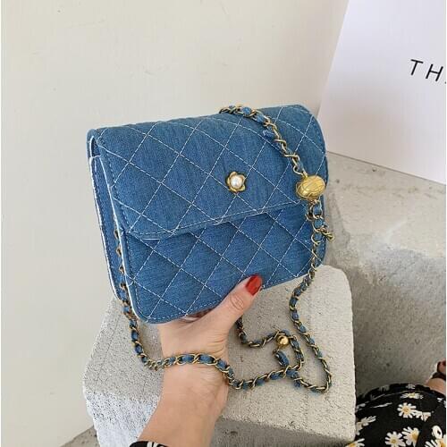 FANTASY 2020 Summer New Quilted Bags For Women Fashion Denim Fabric Handbag 2 Style And Color Messenger Shoulder Bag Saddle Bags