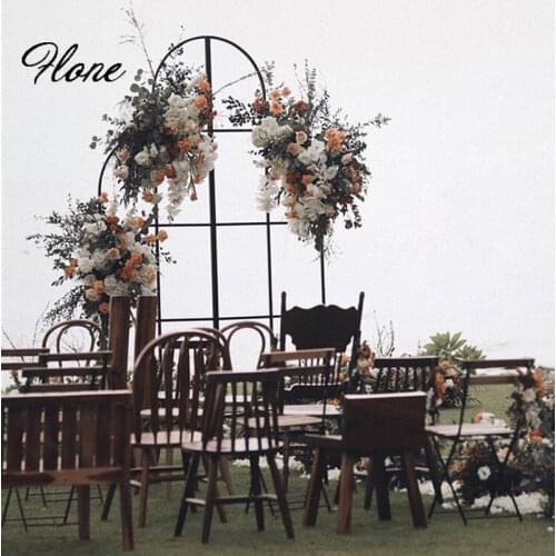 Flone Wedding Arch Backdrop Screen Flower Stand Ceremony Party Home Decoration Metal Wrought Iron Stage Background