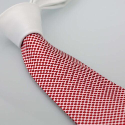 Coachella Mens ties New design White Knot Contrast White / Red Spots Two Tone Gravata Necktie Formal Neck Tie for dress Wedding