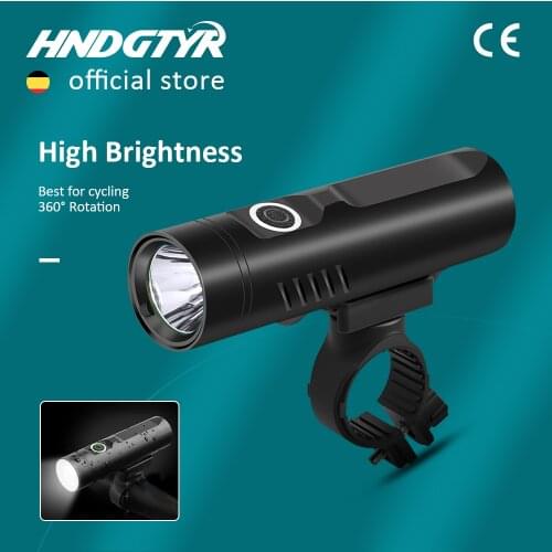 HNDGTYR HBX1 Bicycle Light Front and Rear Light USB Rechargeable Aluminum 1200-2600mAh Built in Battery Headlight for Cycling