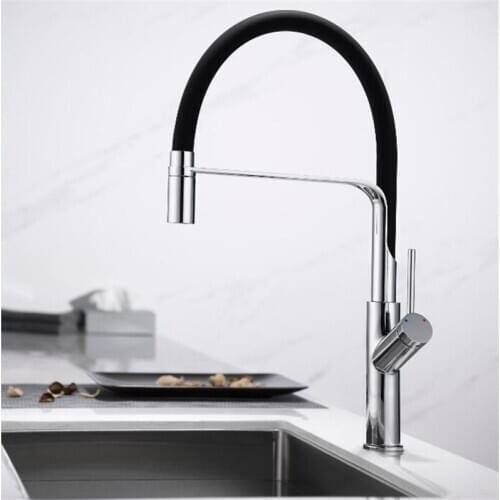 Kitchen Faucets Chrome Swivel Pull Out Kitchen Faucet Tap Single Hole Rotating Sink Faucet Water Mixer Tap Mixer Tap