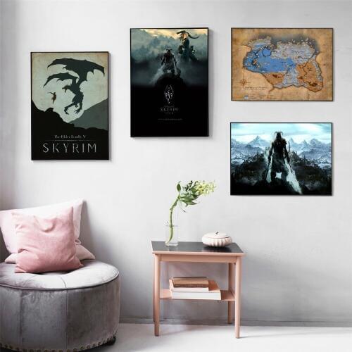The Skyrim Elder Scrolls Game Canvas Art Painting Posters And Prints For Living Room Wall Picture Home Decor No Framed Quadro