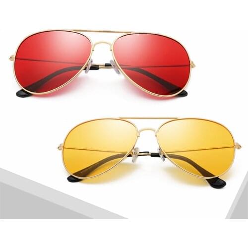 Classic Retro Pilot Ocean Colorful Sunglasses For Women Men Unisex Aviation Metal Red Sun Glasses Summer Driving 3025 Eyewear