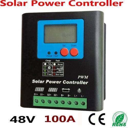 Solar system PV Charge Controller 100Amps 48V, LCD Display, 5KW Solar Charge Controller, Solar Power Controller 100A 48V