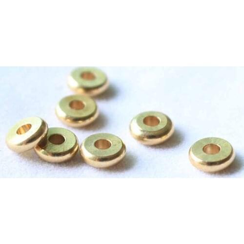 20pcs/lot Brass Flat Round Beads Spacer Handmade 2x6mm Beading Charms Findings DIY Jewelry Making Accessories