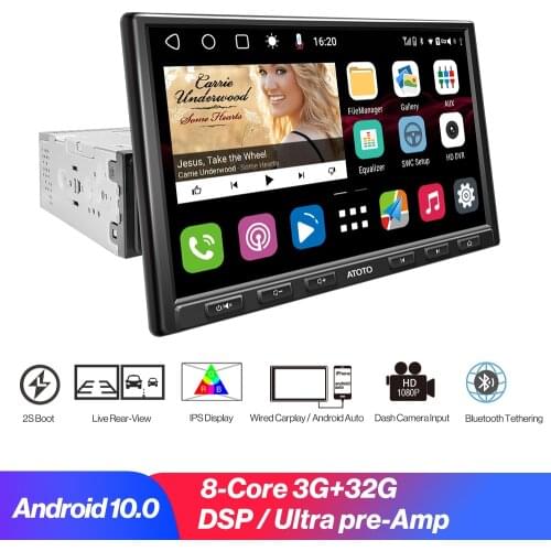 Android Car Radio 8-Core CPU CarPlay&Android Auto Dual Bluetooth (BT1 5.0 & BT2 4.1) HD Rear View 8 inch Car Player S8G1A84SD