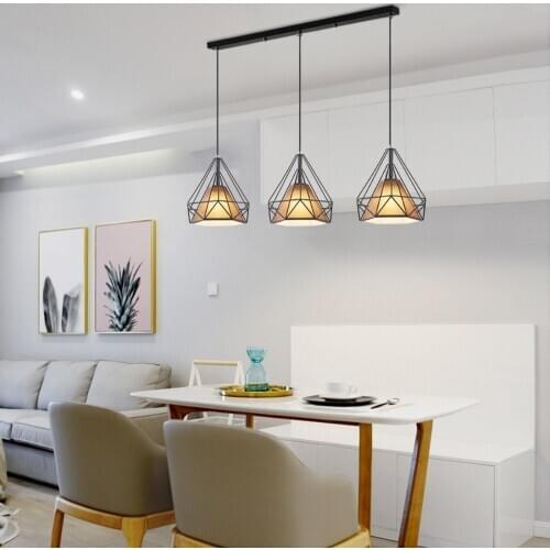 Dining room chandelier three Nordic lights loft industrial style modern minimalist aisle balcony personality bar table lamp