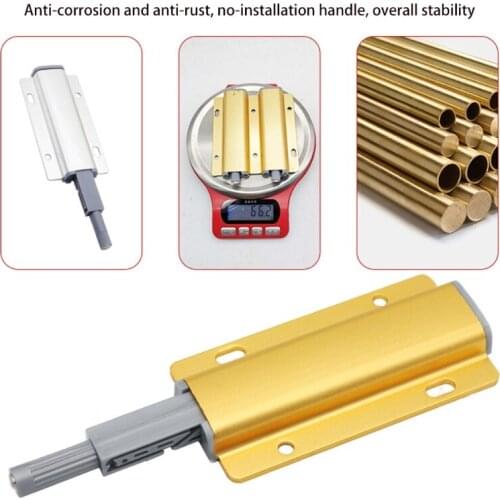 Magnetic Push Latches Heavy Duty Push to Open Close Door Latch Cabinet Hardware Drawers in Kitchen Bedroom Home Gold