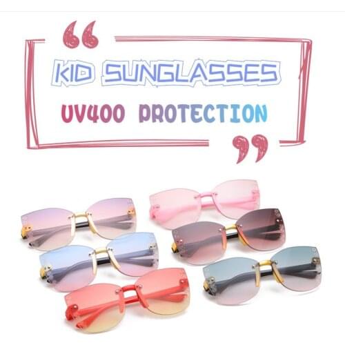 2020 New Children Ocean piece Sunglasses Cute Mirror Round Sunglasses UV400 Plastic Sport crystal Sun Glasses For Baby Girls Gl