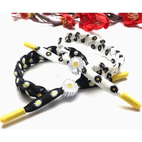 Newest Daisy Knitted Bangle Bracelet Shoelace Weave Wristband Daisy Hand Rope Bracelets Fans Bracelet Jewelry Bracelet for Lover