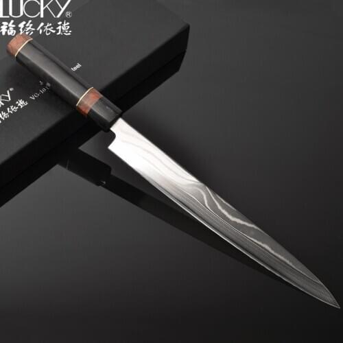 24cm Yanagiba Sushi Knife for Kitchen Japanese VG10 Damascus Steel Super Sharp Sashimi Fish Filleting Cooking Knife 13.1.G