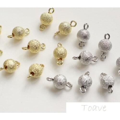 Maintains Color Copper Plated 14k jin shuang Hanging Flash Sand Circle Beads DIY Ear Stud Material Accessories Base Versatile