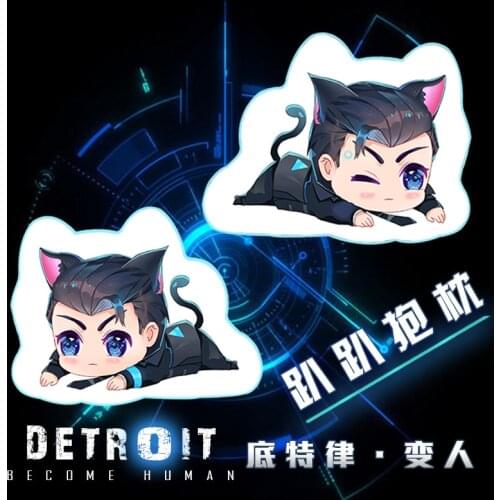 Game DBH Detroit: Become Human Connor RK800 Cushion Pillow Plush Cotton Stuffed Doll Cute Figure Cosplay Gift Props New