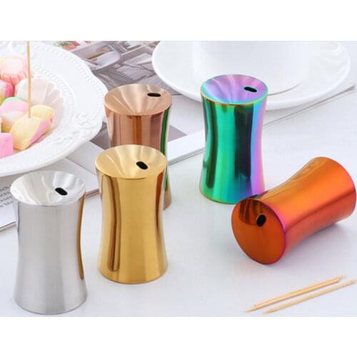Portable Toothpick Holder Stainless Steel Household Table Toothpick Storage Box Toothpick Dispenser Desktop Accessory