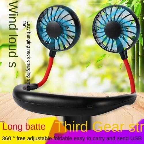 Mini Handheld Fan Hanging Neck Mini Fan Outdoor Silent Fan Student Dormitory Lazy Fan Office Company USB Electric Fan Portable