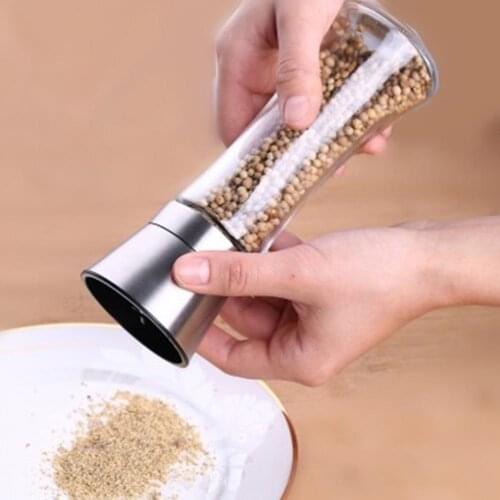 Portable Durable 2Pcs Metal Glass Manual Pepper Mill Spice Salt Grinder Kitchen Grinding Tool Supplies Accessories Products