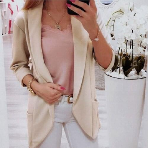 Casual Slim Long Blazer Coat Woman Jacket Winter 2020 Female Elegant Cardigan Thin Jackets for Women Solid Office Lady Clothes