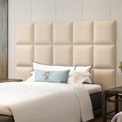 Self-adhesive Bed Headboard Wall Panels Anti-Collision Head Boards 3D Wall Stickers Tatami Bedroom Room Decor Aesthetic Cabecero