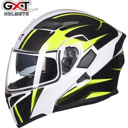 GXT902 Motorcycle Riding Helmet Motocross Helmets Men Double Visor Flip Up Dirt Bike Modular Motorcyclist racing Helmet