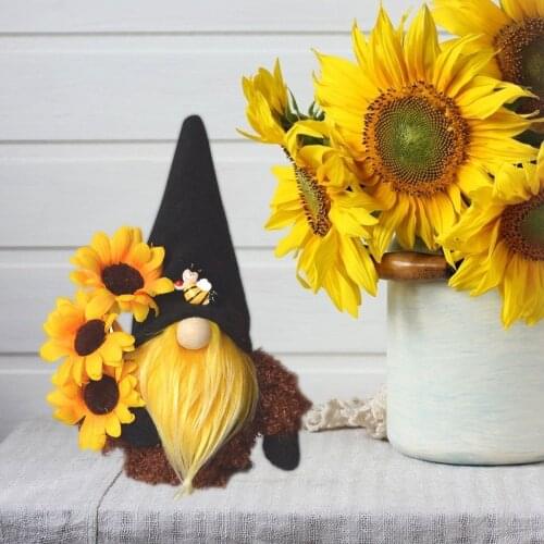 Bumble Bee Gnomes Scandinavian Tomte Nisse Dwarf Plush Doll World Bee Day Spring Desktop Decoration Honey Bee Elf Figurines