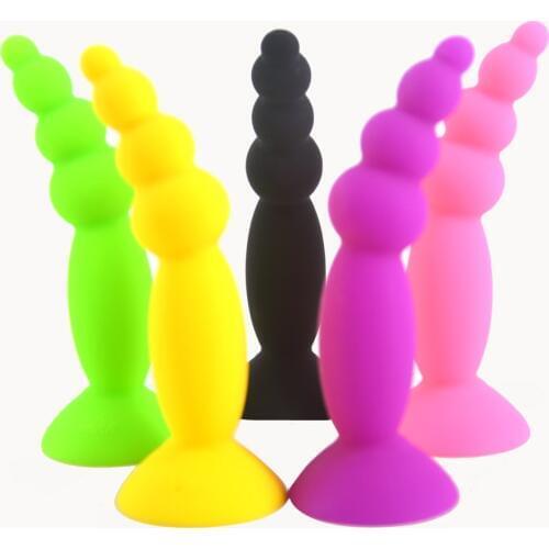 FAAK Silicone Mini Small Anal Plug ball Butt Plug Suction Dildo Beads Vagina Stimulate Masturbation Adult Sex Toy Woman Man
