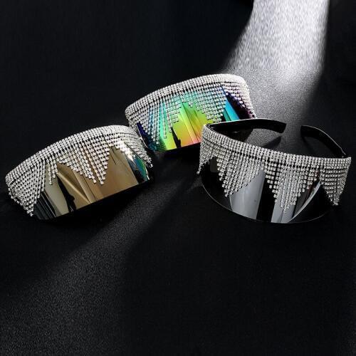 Unisex DS Nightclub Bar Dance Team DJ Performance Rhinestones Glasses Accessories Party Female Singer Sunglasses Stage Ornament