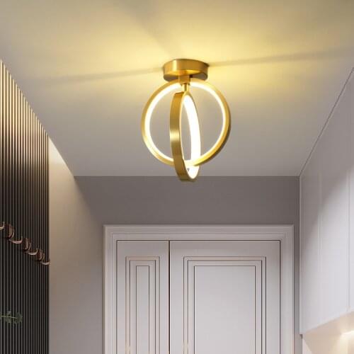 Modern corridor porch lamp entrance hall lamp cloakroom lamp Nordic lamp copper ceiling lamp Bedroom Bedside Raven lamp Home