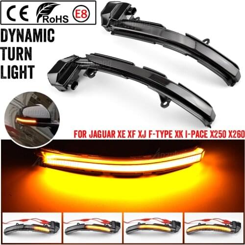 LED Dynamic Turn Signal Blinker Side Rear-View Mirror Indicator Light Fit For Jaguar XE XF XJ F-TYPE XKR I-PACE X250 X260