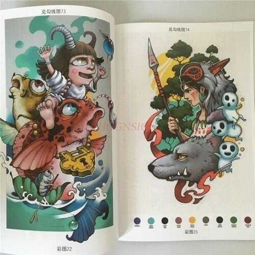 Tattoo Books Tattoos Manuscript Book Social Monkey Animal Case Cartoon Fashion Tatoo Pattern Embroidery Drawing Supplies Sale