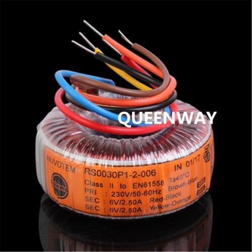 2* 6V 9V 12V 15V 18V 25V 30W 4A RS Talema Fully Shielded Toroidal Transformer 30VA Primary Rated Voltage 230V AC